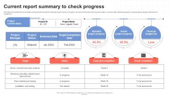 Current Report Summary To Check Progress