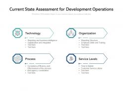 Current state assessment for development operations
