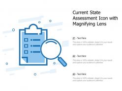 Current state assessment icon with magnifying lens