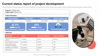 Current Status Report Of Project Development