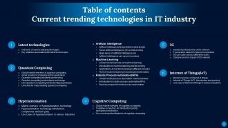 Current Trending Technologies In IT Industry Powerpoint Presentation Slides Analytical Slides