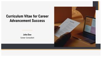 Curriculum Vitae For Career Advancement Success PPT Summary AT