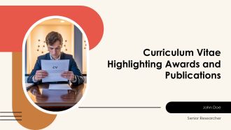 Curriculum Vitae Highlighting Awards And Publications PPT Mockup AT