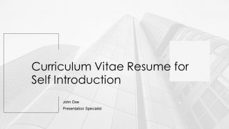 Curriculum Vitae Resume For Self Introduction PPT Outline AT