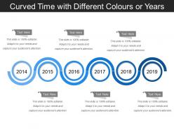 Curved time with different colors or years