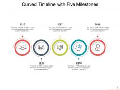 Curved Timeline Company Growth Milestones Icons Vertical
