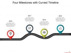 Curved Timeline Company Growth Milestones Icons Vertical