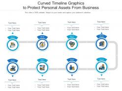Curved timeline graphics to protect personal assets from business infographic template