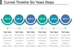 Curved timeline six years steps