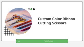 Custom Color Ribbon Cutting Scissors PPT PowerPoint AT