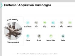 Customer acquisition campaigns slide offline marketing ppt powerpoint presentation diagram images