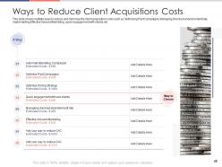 Customer acquisition cost for acquiring new customers powerpoint presentation slides
