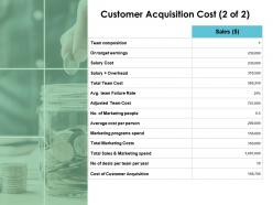 Customer acquisition cost team composition salary cost ppt powerpoint presentation slides samples