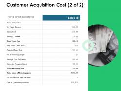 Customer acquisition cost team ppt powerpoint presentation icon diagrams