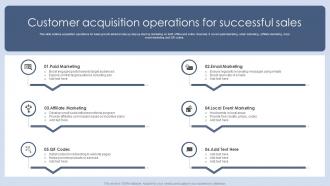 Customer Acquisition Operations For Successful Sales