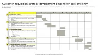 Customer Acquisition Strategy Development Timeline For Cost Efficiency