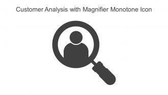 Customer Analysis With Magnifier Monotone Icon In Powerpoint Pptx Png And Editable Eps Format