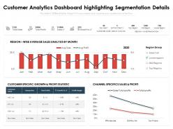 Customer analytics dashboard highlighting segmentation details