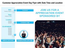 Customer appreciation event day flyer with date time and location