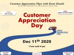 Customer appreciation flyer with event details