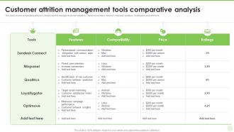 Customer Attrition Management Tools Comparative Analysis