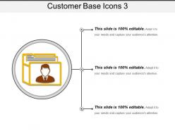 Customer base icons 3 presentation portfolio