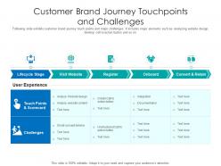 Customer brand journey touchpoints and challenges