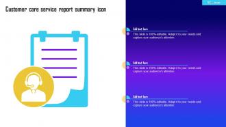 Customer Care Service Report Summary Icon
