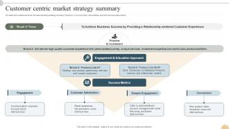 Customer Centric Market Strategy Summary