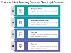 Customer client returning customer client loyal customer client