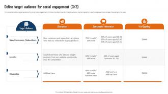 Customer Communication And Engagement Define Target Audience For Social Engagement Impactful Downloadable