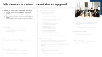 Customer Communication And Engagement For Table Of Contents Ppt Ideas Pictures