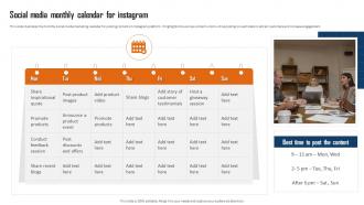 Customer Communication And Engagement Social Media Monthly Calendar For Instagram