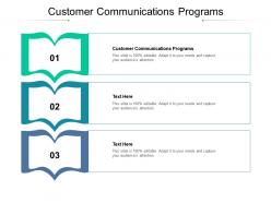 Customer communications programs ppt powerpoint presentation summary outline cpb