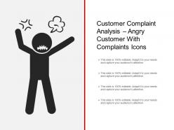 Customer complaint analysis angry customer with complaints icons