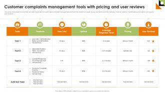Customer Complaints Management Tools With Pricing And User Reviews