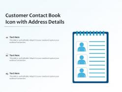 Customer contact book icon with address details