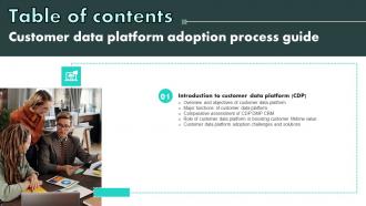 Customer Data Platform Adoption Process Guide Table Of Contents