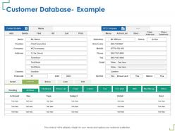 Customer database example postcode ppt powerpoint presentation infographics graphics example