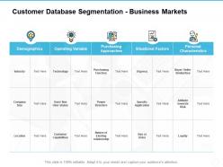 Customer database segmentation business markets ppt powerpoint presentation infographics