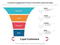 Customer engagement process funnel with leads and sales