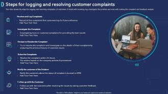 Customer Experience Improvement Steps For Logging And Resolving Customer Complaints