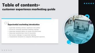 Customer Experience Marketing Guide Table Of Contents Ppt Template