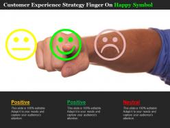 Customer experience strategy finger on happy symbol