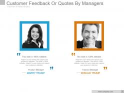 Customer feedback or quotes by managers sample of ppt