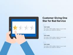 Customer giving one star for bad service