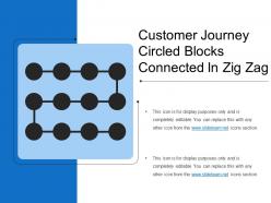 Customer journey circled blocks connected in zig zag