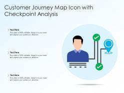 Customer journey map icon with checkpoint analysis