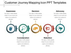 Customer journey mapping icon ppt templates