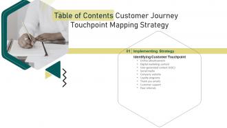Customer Journey Touchpoint Mapping Strategy For Table Of Contents Ppt Powerpoint Presentation File Deck